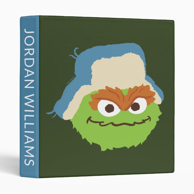 Oscar the Grouch Woodland Face | Add Your Name 3 Ring Binder (Front/Spine)