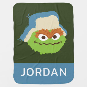 Oscar the Grouch Woodland Face Add Your Name Baby Blanket