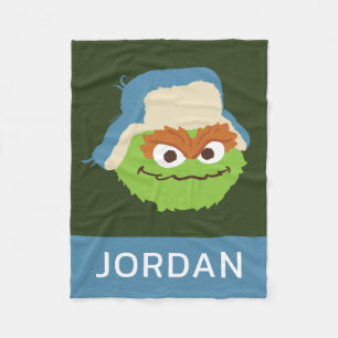 Oscar the Grouch Woodland Face Add Your Name Fleece Blanket