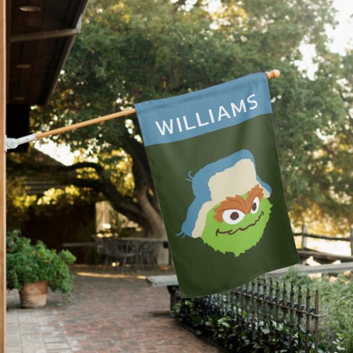 Oscar the Grouch Woodland Face  Add Your Name House Flag