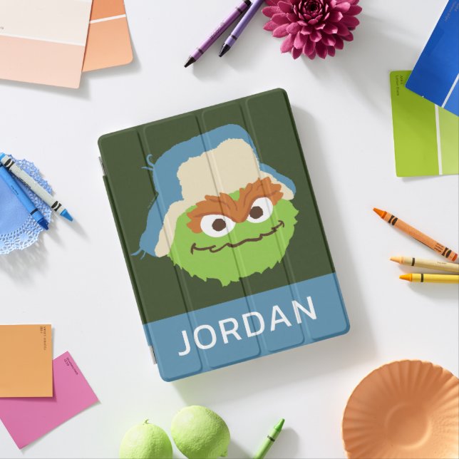 Oscar the Grouch Woodland Face | Add Your Name iPad Smart Cover (In Situ)