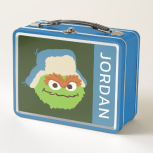 Oscar the Grouch Woodland Face   Add Your Name Metal Lunch Box