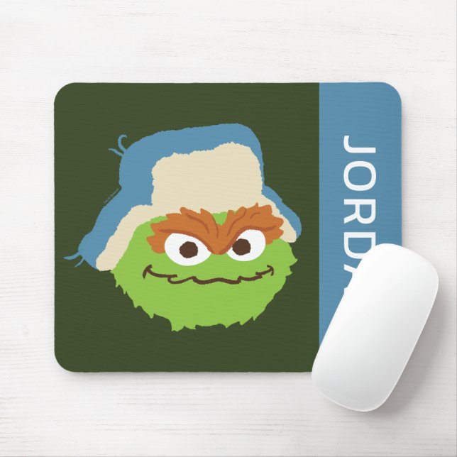 Oscar the Grouch Woodland Face | Add Your Name Mouse Pad (With Mouse)