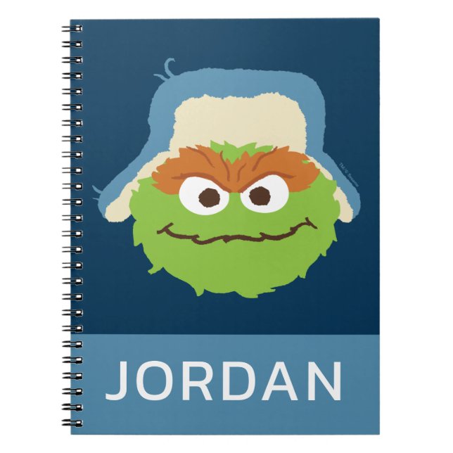 Oscar the Grouch Woodland Face | Add Your Name Notebook (Front)