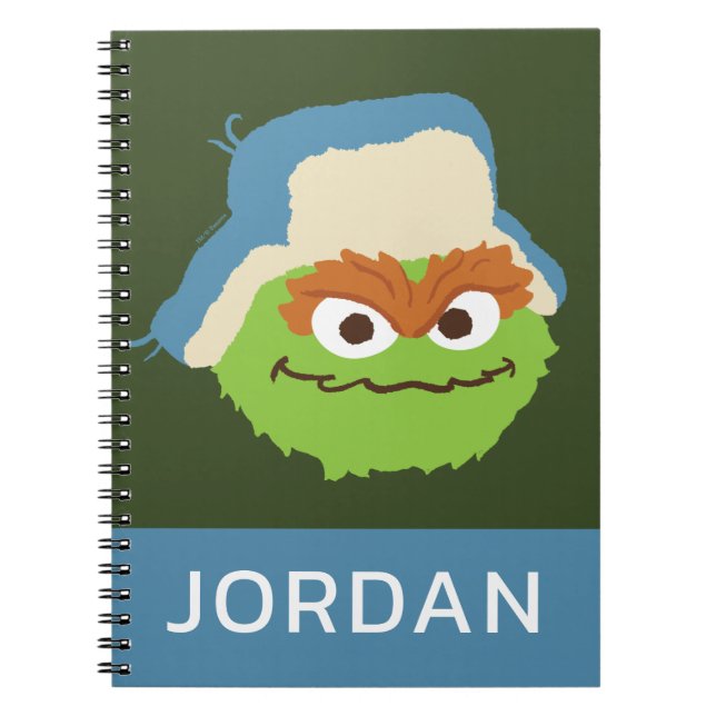 Oscar the Grouch Woodland Face | Add Your Name Notebook (Front)
