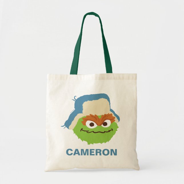 Oscar the Grouch Woodland Face | Add Your Name Tote Bag (Front)