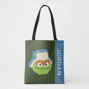 Oscar the Grouch Woodland Face Add Your Name Tote Bag