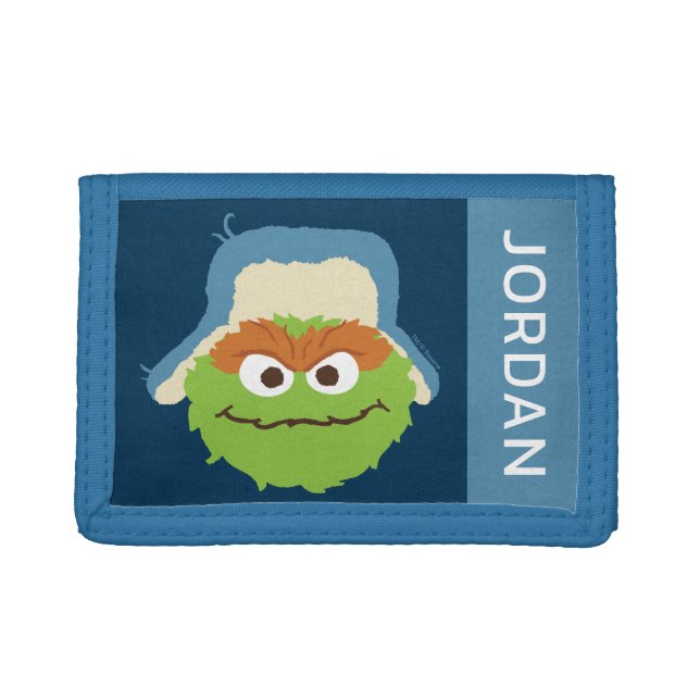 Oscar the Grouch Woodland Face | Add Your Name Trifold Wallet (Front)
