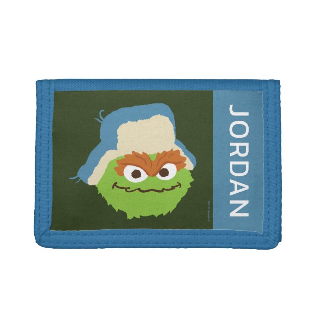 Oscar the Grouch Woodland Face | Add Your Name Trifold Wallet (Front)