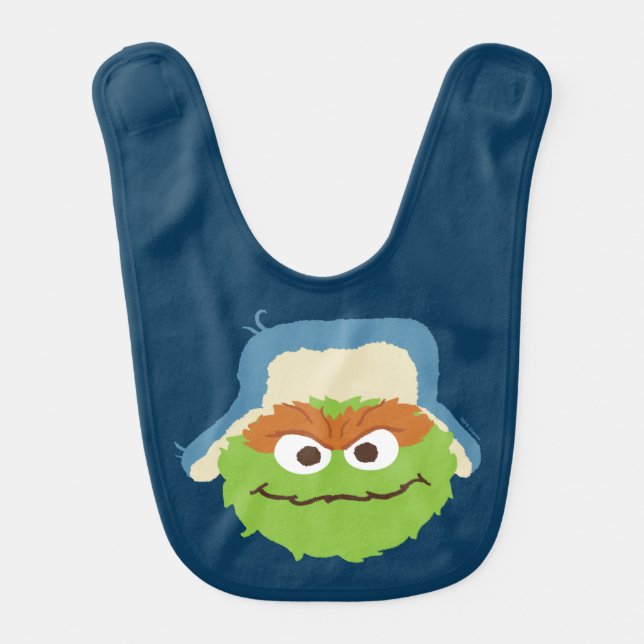 Oscar the Grouch Woodland Face Baby Bib (Front)
