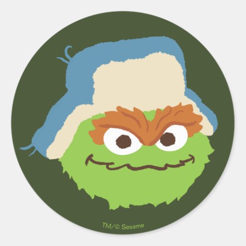 Oscar the Grouch Woodland Face Classic Round Sticker