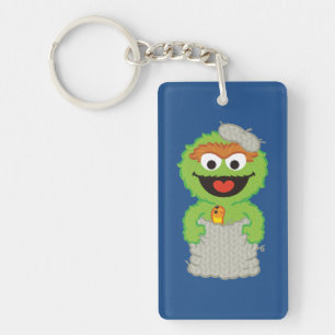 Oscar the Grouch Wool Style Keychain