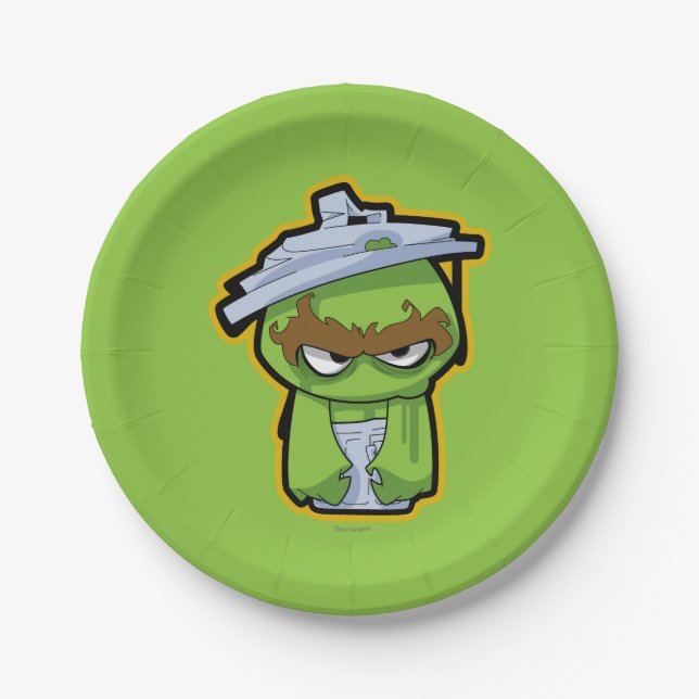 Oscar the Grouch Zombie Paper Plates (Front)