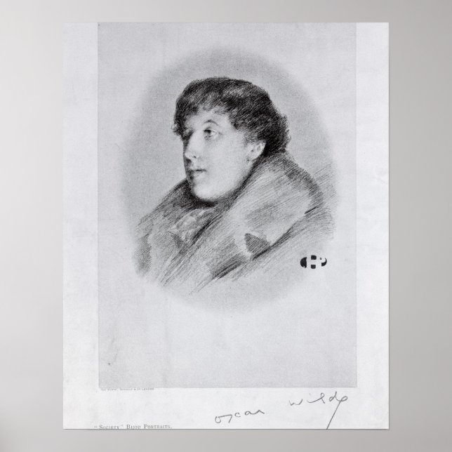 Oscar Wilde (1854-1900) a Bijou Portrait, from 'So Poster (Front)