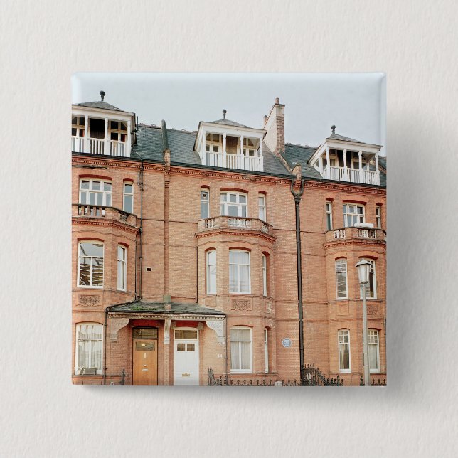 Oscar Wilde's house in Tite Street, Chelsea Pinback Button (Front)