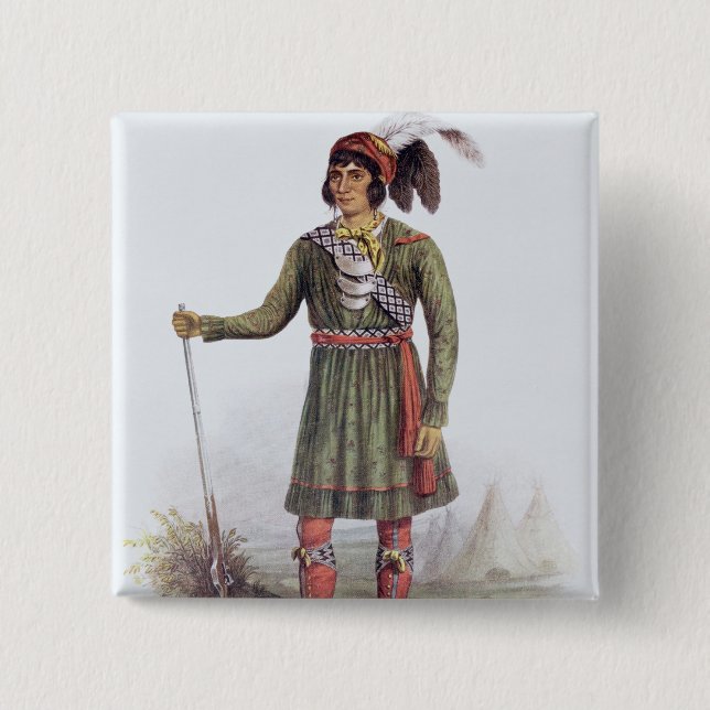 Osceola or 'Rising Sun', a Seminole Leader Pinback Button (Front)