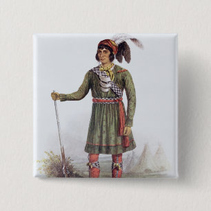 Osceola or 'Rising Sun', a Seminole Leader Pinback Button