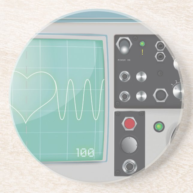 Oscilloscope Love Drink Coaster (Front)