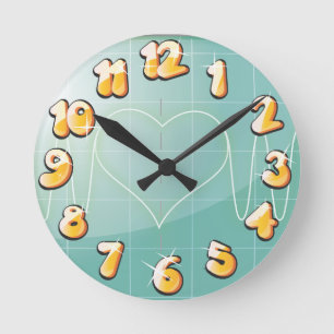 Oscilloscope Love Round Clock