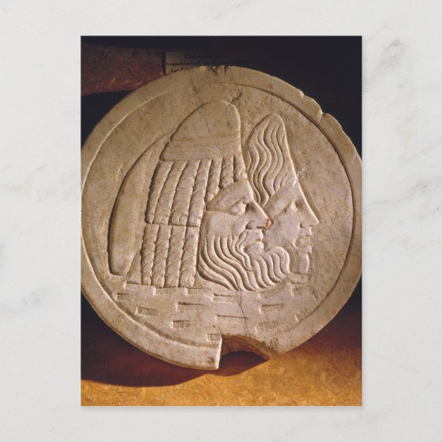 Oscillum depicting theatrical masks postcard (Front)