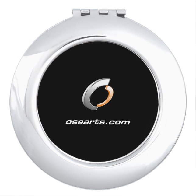 osearts.com Black Background Compact Mirror (Front)