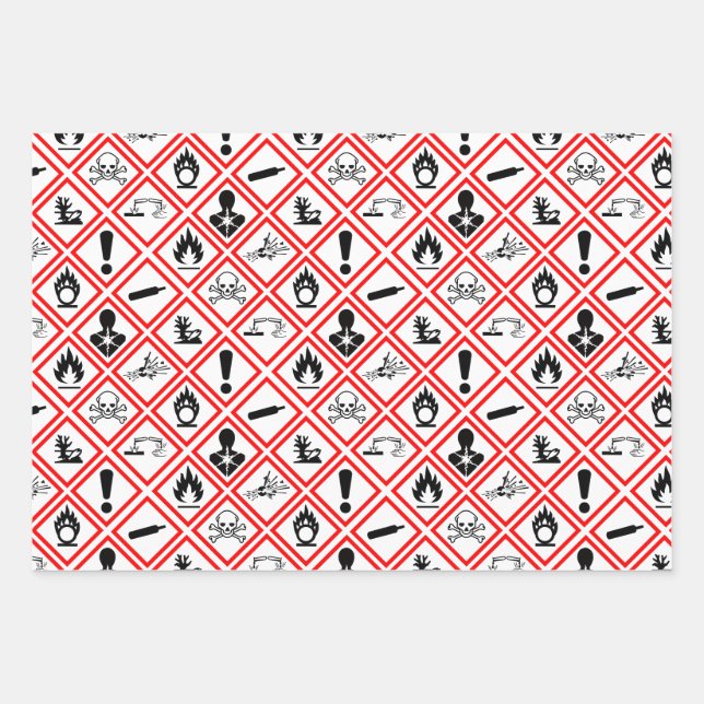Osha Hazard Pictograms Wrapping Paper Sheets (Front)