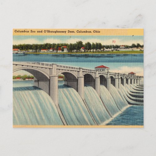 OShaughnessy Dam Columbus Ohio Postcard