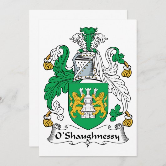 O'Shaughnessy Family Crest (Front/Back)