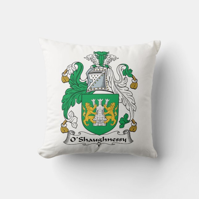 O'Shaughnessy Family Crest Throw Pillow (Front)