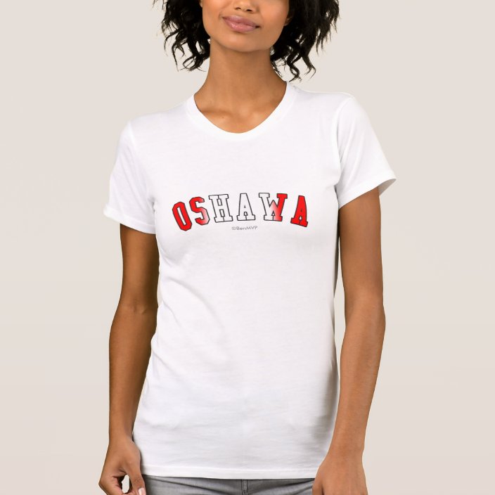 Oshawa in Canada National Flag Colors Tee Shirt