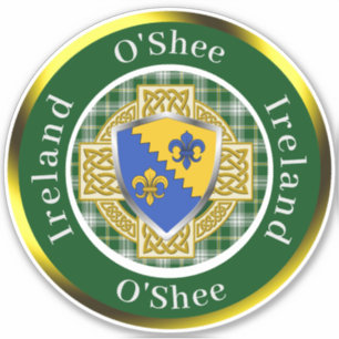 O'Shee Irish Shield/Celtic Cross Personalized Sticker
