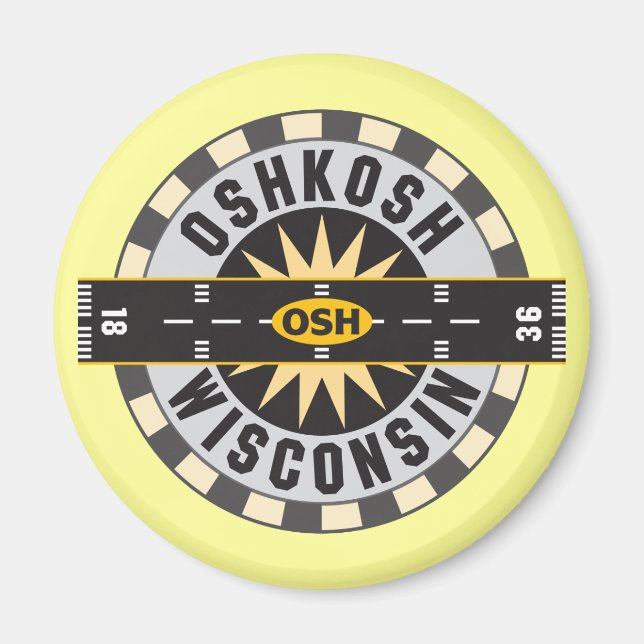 Oshkosh, WI OSH  Airport Magnet (Front)