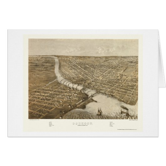Oshkosh, WI Panoramic Map - 1887 Cards (Front Horizontal)