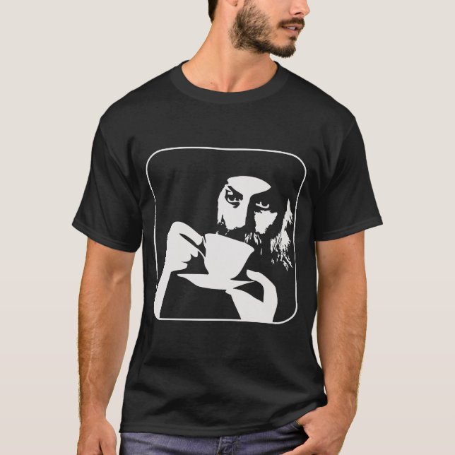 osho drink coffee shirt tshirt (Front)