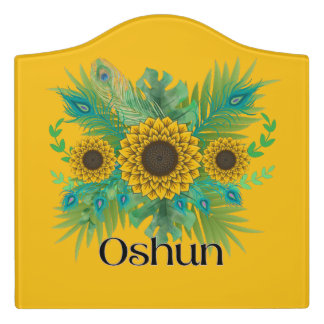 Oshun Goddess Sunflowers Door Sign