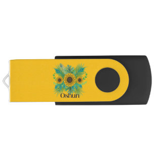 Oshun Goddess Sunflowers Flash Drive