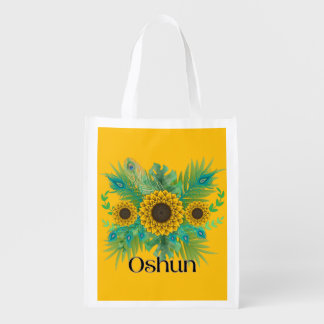 Oshun Goddess Sunflowers Grocery Bag