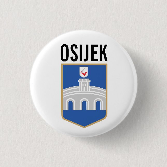 Osijek coat of arms, Croatia Button (Front)