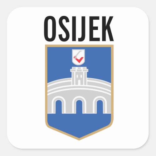 Osijek coat of arms Croatia Square Sticker