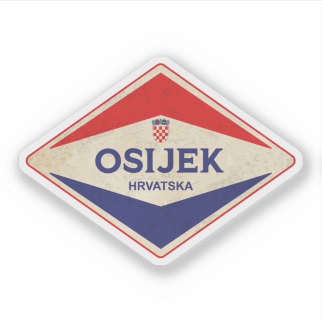 Osijek Croatia Vintage Sticker (Front)