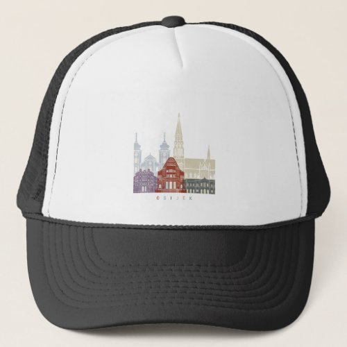 Osijek skyline poster trucker hat