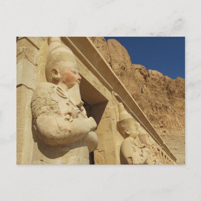 Osirian statues of Hatshepsut at her tomb Postcard (Front)
