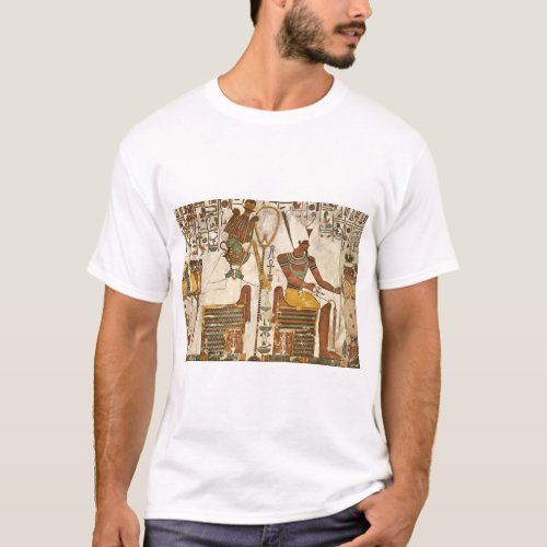 Osiris and Atum Seated with_Art of Antiquity T_Shirt