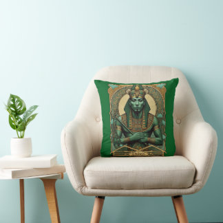 Osiris, Pharaoh-God and Divine Master of the Dead Throw Pillow