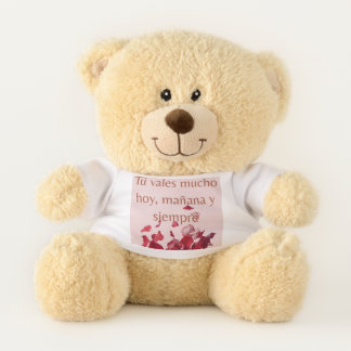 Osito con petalos de rosa, vales mucho teddy bear