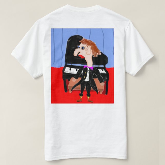 Oskar The Pianist T-Shirt (Design Back)