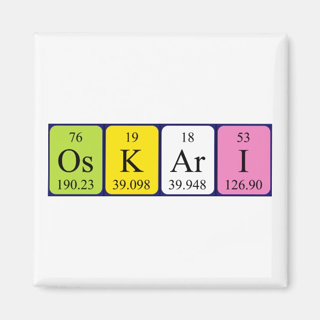 Oskari periodic table name magnet (Front)