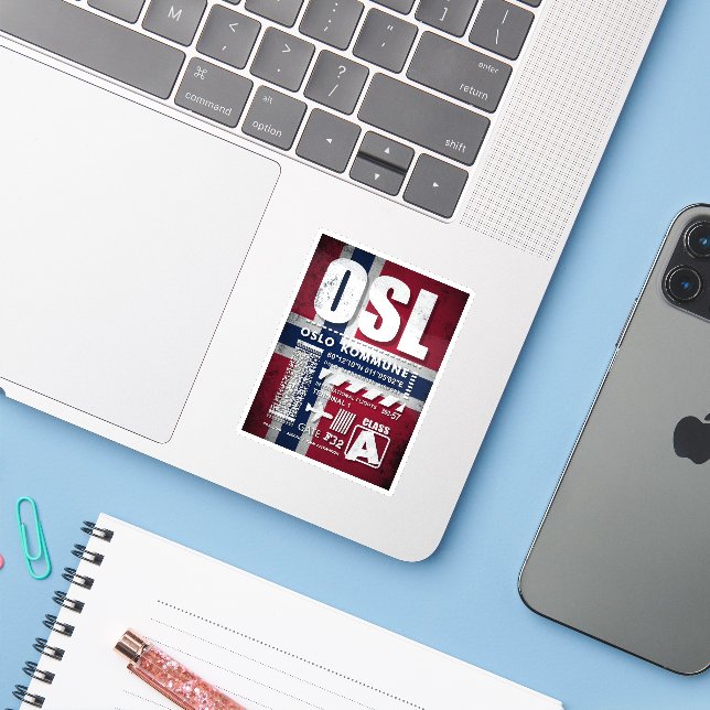 OSL Oslo Airport Sticker (Laptop w/ iPhone)