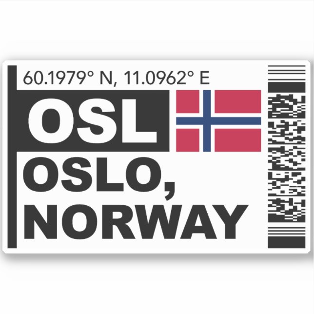 OSL Oslo Boarding Pass - Norway Travel Sticker (Front)