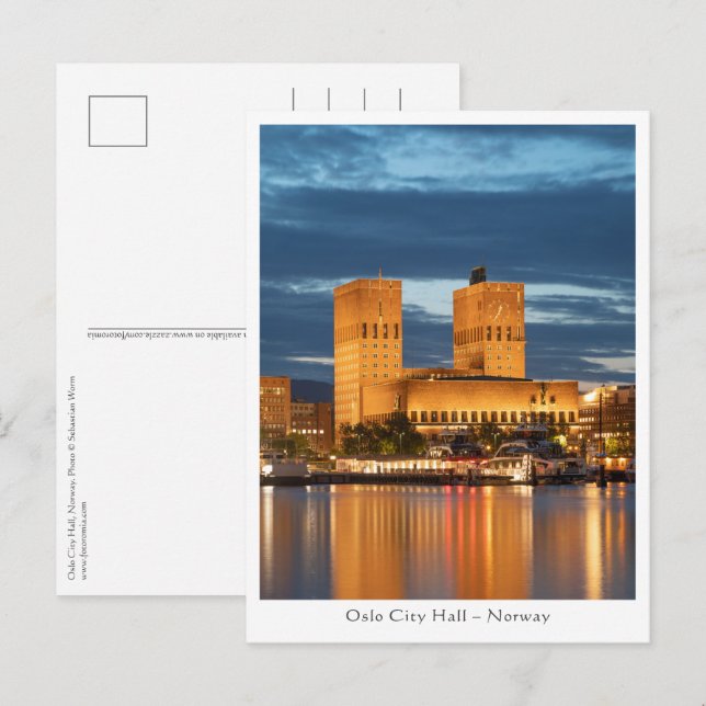 Oslo City Hall Norway Postcard (Front/Back)